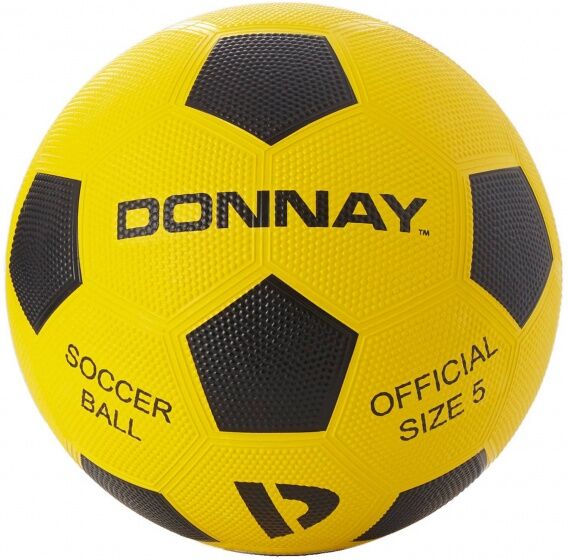 Donnay straatvoetbal rubber zwart/geel - Geel,Zwart