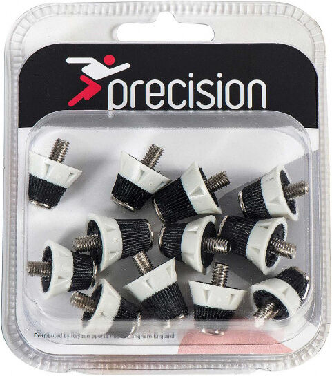 Precision voetbalnoppen League Pro 13/16 mm zwart/wit 12 stuks - Zwart,Wit