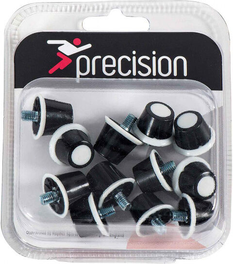 Precision voetbalnoppen Safety 13/16 mm nylon zwart/wit 12 stuks - Zwart,Wit