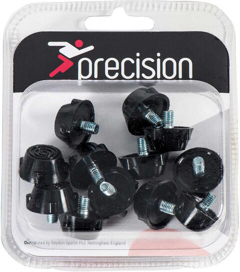 Precision voetbalnoppen Ultra Flat 10 mm rubber zwart 12 stuks - Zwart