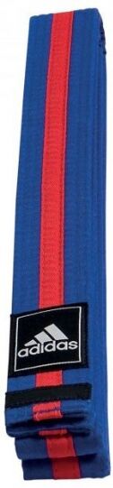 adidas Taekwondoband Poomsae blauw/rode streep - Blauw