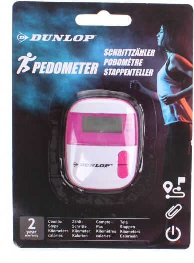 Dunlop stappenteller 4 x 5,4 cm roze - Wit,Roze