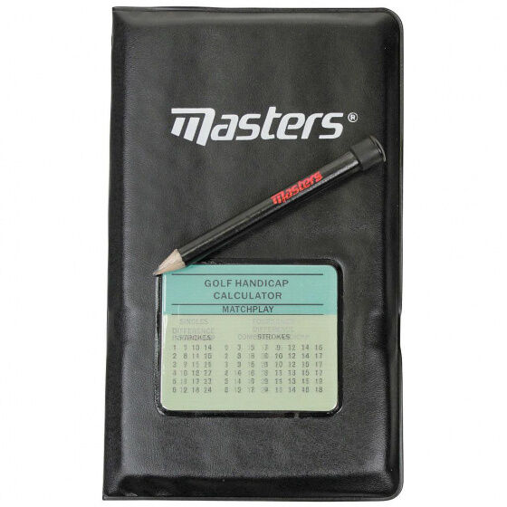 Masters Golf scorekaarthouder 15.8 x 27.6 cm zwart 3 delig - Zwart