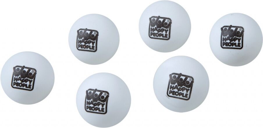 Happy People tafeltennisballen 40 mm wit 6 stuks - Wit