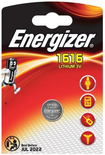 Energizer batterij knoopcel Lithium 3V CR1616 per stuk - Rood