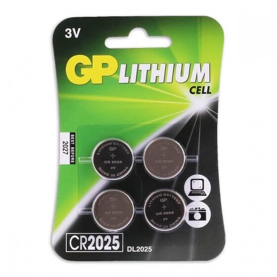 GP CR2025 Lithium knoopcelbatterijen 3V 4 stuks - Zilver