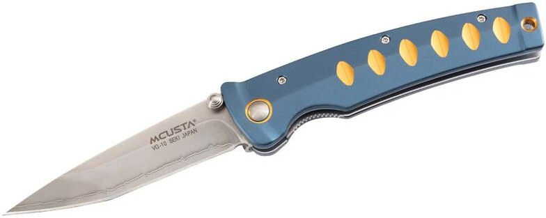 Mcusta zakmes 19,6 cm RVS/aluminium zilver/blauw/geel - Zilver,Blauw,Geel