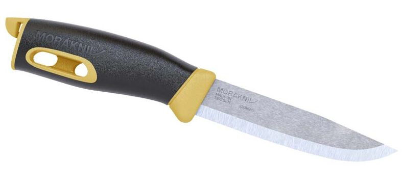 Morakniv jachtmes met schede 22,8 cm RVS/rubber zilver/geel - Zilver,Geel