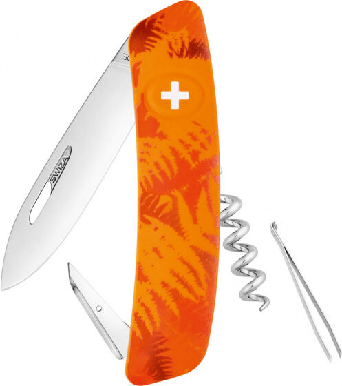 Swiza zakmes camo D01 95 x 27 mm RVS zilver/oranje - Zilver,Oranje