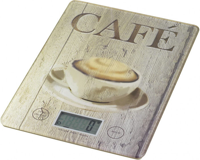 Wenko keukenweegschaal Café 14 x 19,5 cm glas bruin - Bruin