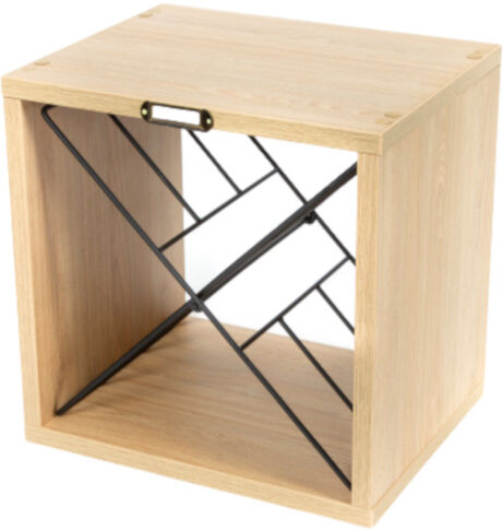 Compactor wijnrek Kopenhagen 30x36cm hout/staal naturel/zwart - Naturel,Zwart