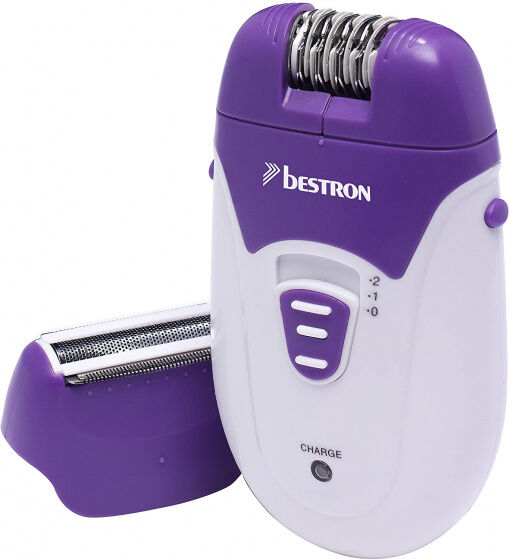 Bestron epilator oplaadbaar dames wit/paars 4 delig - Wit,Paars