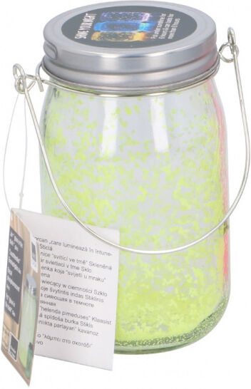 Arti Casa glow in the dark pot 8x14 cm glas geel - Geel