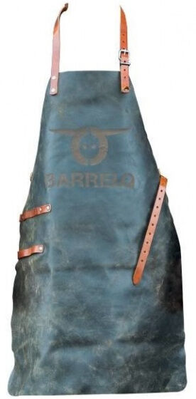 BarrelQ barbecueschort Apron Pro leer zwart one size - Zwart