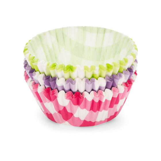Patisse cupcakevormen 5 cm papier groen/paars/roze 90 stuks - Groen,Paars,Roze