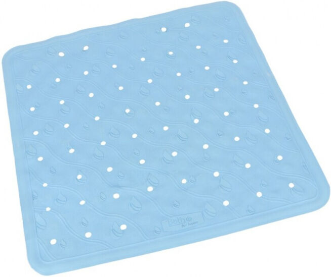 Gerimport badmat anti slip 45 cm rubber blauw - Blauw