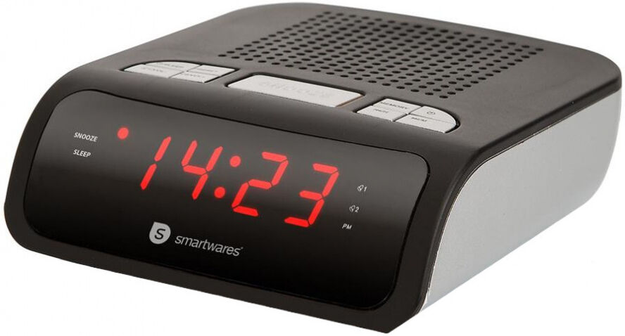 Smartwares wekkerradio CL 1459 digitaal 15 x 17 x 10 cm zwart - Zwart