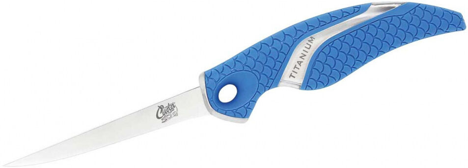 Cuda fileermes 25,2 cm RVS/titanium zilver/blauw - Zilver,Blauw