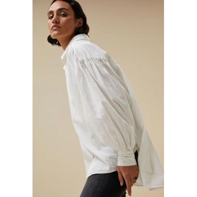 By-Bar Blouse sarah poplin white - L By-Bar Blouse sarah poplin white - L