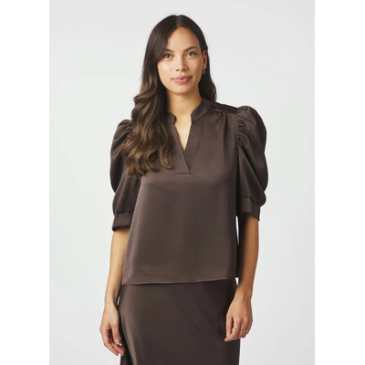 Neo Noir Blouse Roella Sateen Dark brown - 36 Neo Noir Blouse Roella Sateen Dark brown - 36
