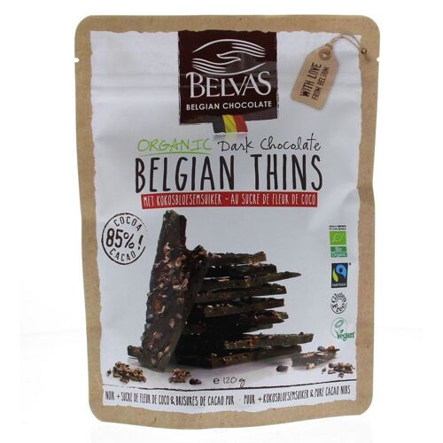 Belvas Thins dark 85% met kokosbloesemsuiker bio
