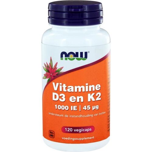 NOW Vitamine D3 1000IE & Vitamine K2 (120 vcaps)