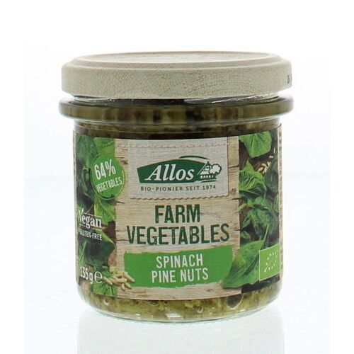 Allos Farm vegetables spinazie & pijnboompitten bio (135 gr)
