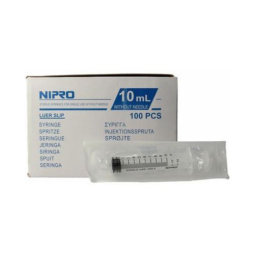 Nipro Injectiespuit luer 10ml 3-delig 100st