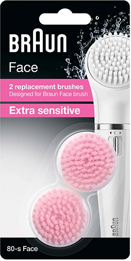 Braun Face 80-s Extra Sensitive vervangende borstelkoppen - 2 stuks