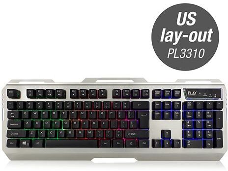 Ewent PL3310 Verlicht USB Metalen Gaming Toetsenbord Qwerty