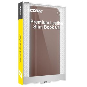 Accezz Premium Leather Slim Book Case voor Apple iPhone 13 Telefoonhoesje Bruin