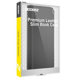 Accezz Premium Leather Slim Book Case voor Apple iPhone 13 Pro Telefoonhoesje Zwart