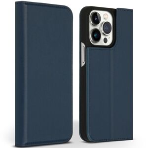 Accezz Premium Leather Slim Book Case voor Apple iPhone 13 Pro Telefoonhoesje Blauw