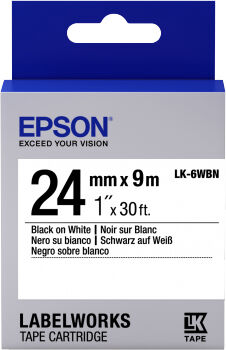 Epson Label Cart Std LK-6WBN Black/White 24mm