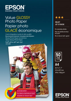 Epson Value Glossy Photo Paper A 4, 50 vel, 183 g S400036