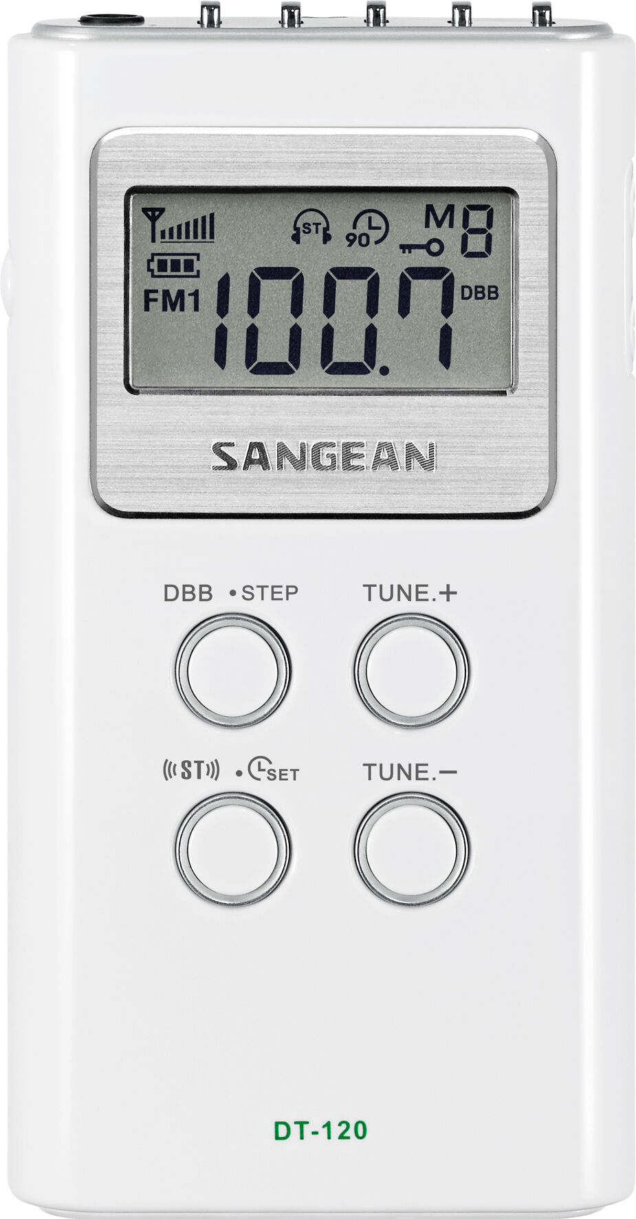 Sangean DT-120, draagbare radio PLL, wit