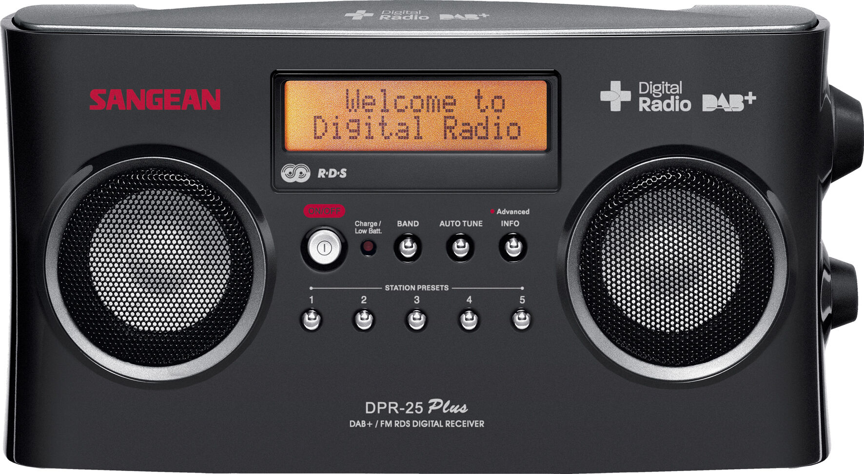 Sangean DPR-25+, digitale radio, stereo, DAB+, zwart