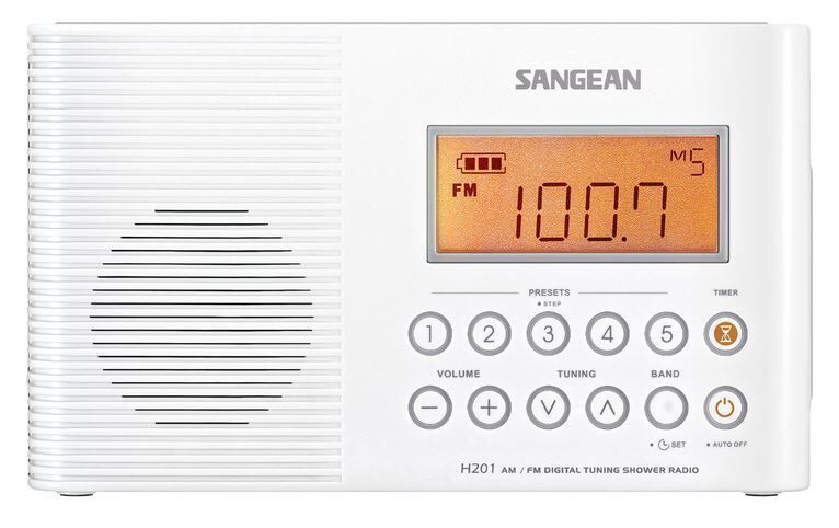 Sangean H-201, draagbare waterproof radio, wit