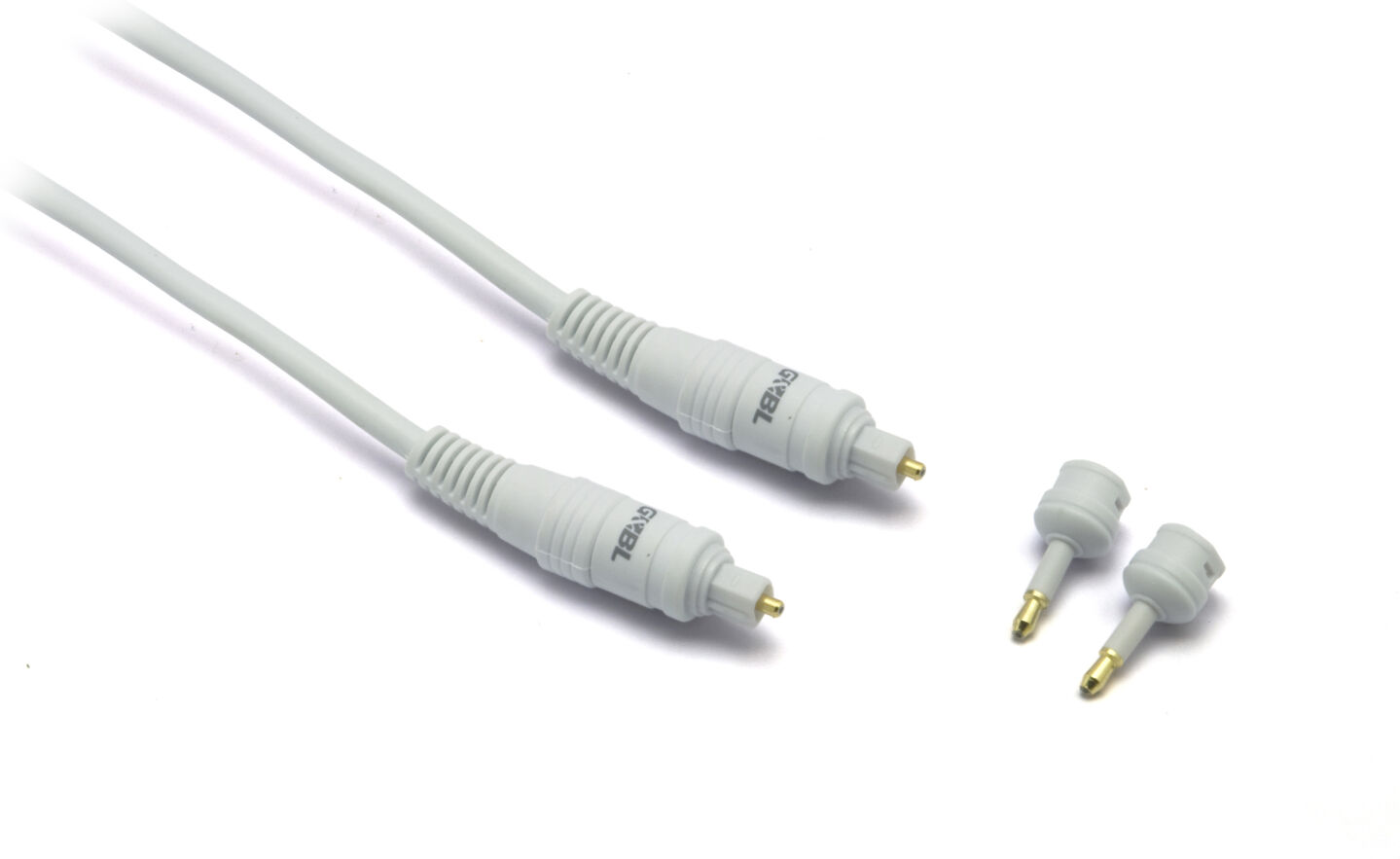 G&BL 6398, digitale audio kabel optisch + adapter 5m, wit