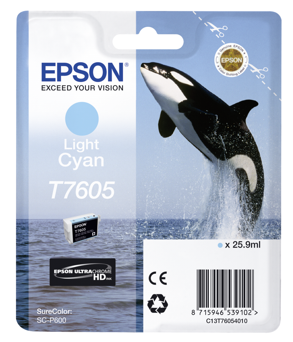 Epson T7605 inktcartridge Cyaan high capacity clair 25,9ml