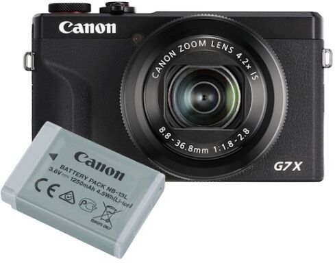 Canon PowerShot G7X Mark III + Exra Batterij - Zwart