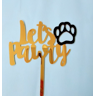 Doggi.nl Taart topper 'Let's Pawty!'