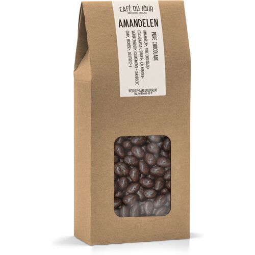 Café du Jour Amandelen in pure chocolade 250 gram