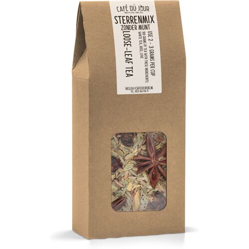 Sterrenmix zonder munt - Kruidenthee 100 gram - Café du Jour losse thee