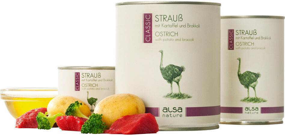 alsa-nature Struisvogel met aardappelen en broccoli - - 6 x 800 g