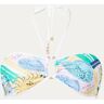 Seafolly Wish You Were Here bandeau bikinitop met print - Aquablauw