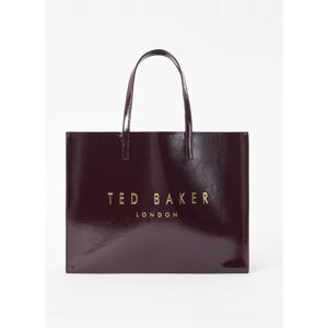 Ted Baker Crinkon shopper met logo en glanzende finish - Aubergine