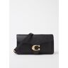 Coach Tabby clutch van leer met afneembare schouderriem - Zwart