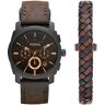 Fossil Horloge en armband giftset FS5251SET - Donkerbruin