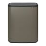 Brabantia Bo Touch Bin recycle duo prullenbak met deksel 2 x 30 liter - Donkergrijs